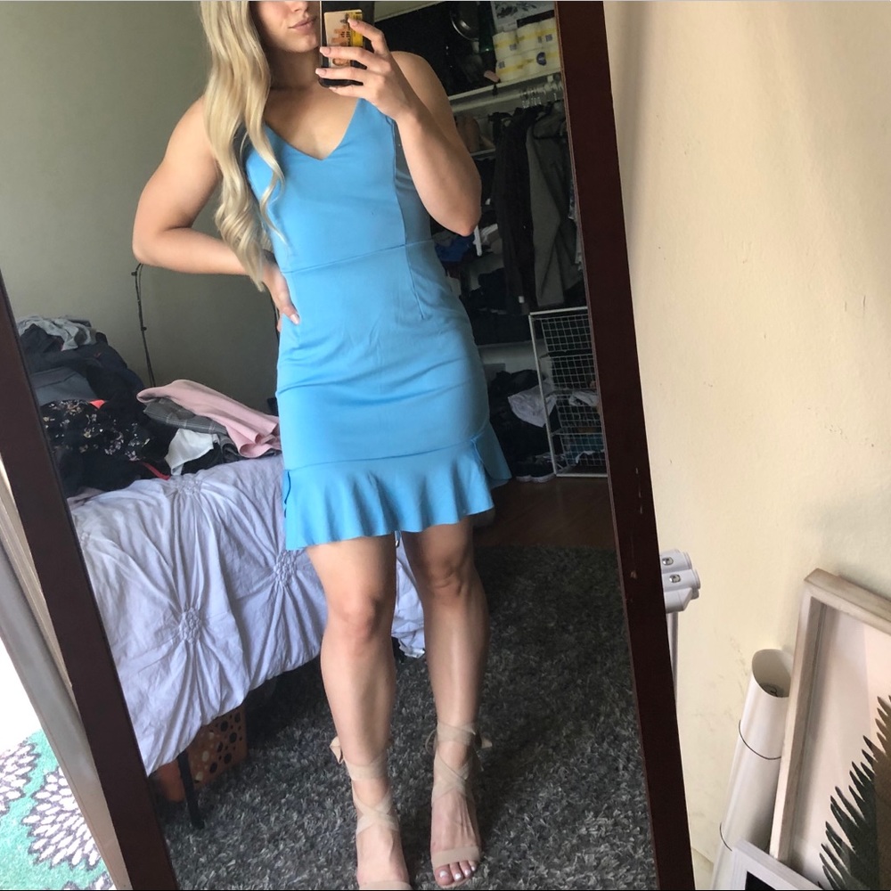 SOLD Blue Strappy Back Dress
